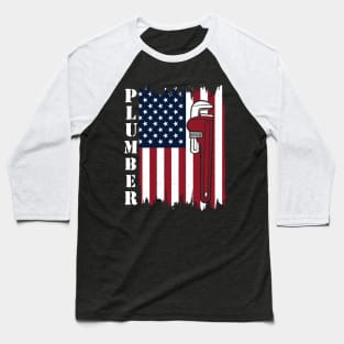 Patriotic Plumber USA Baseball T-Shirt